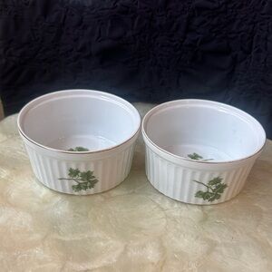 PARSLEY (SADEK) OVEN TO TABLE COOKWARE 2 Ramekins, Vintage